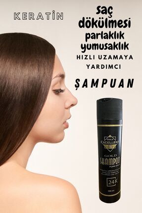 GOLD EXCELLENT Saç Dökülmesine Canlılığa Karşı Bakım Şampuanı Hızlı Uzamaya Y...