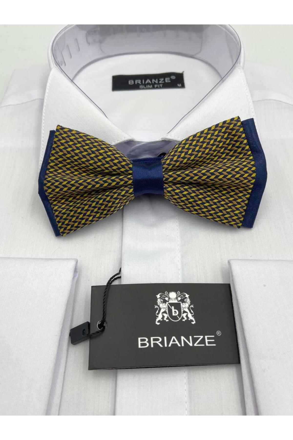  پاپیون طرح‌دار زرد و سرمه‌ای