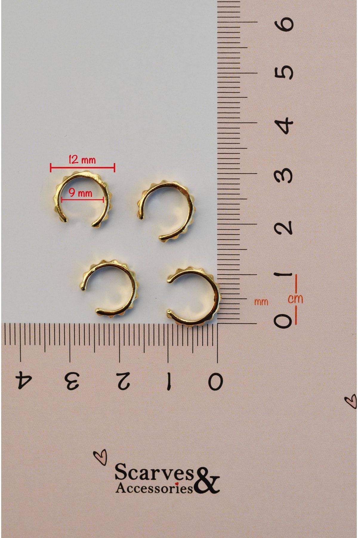 Gold Ince Earcuff Sıkıştırmalı Kıkırdak Küpesi 2
