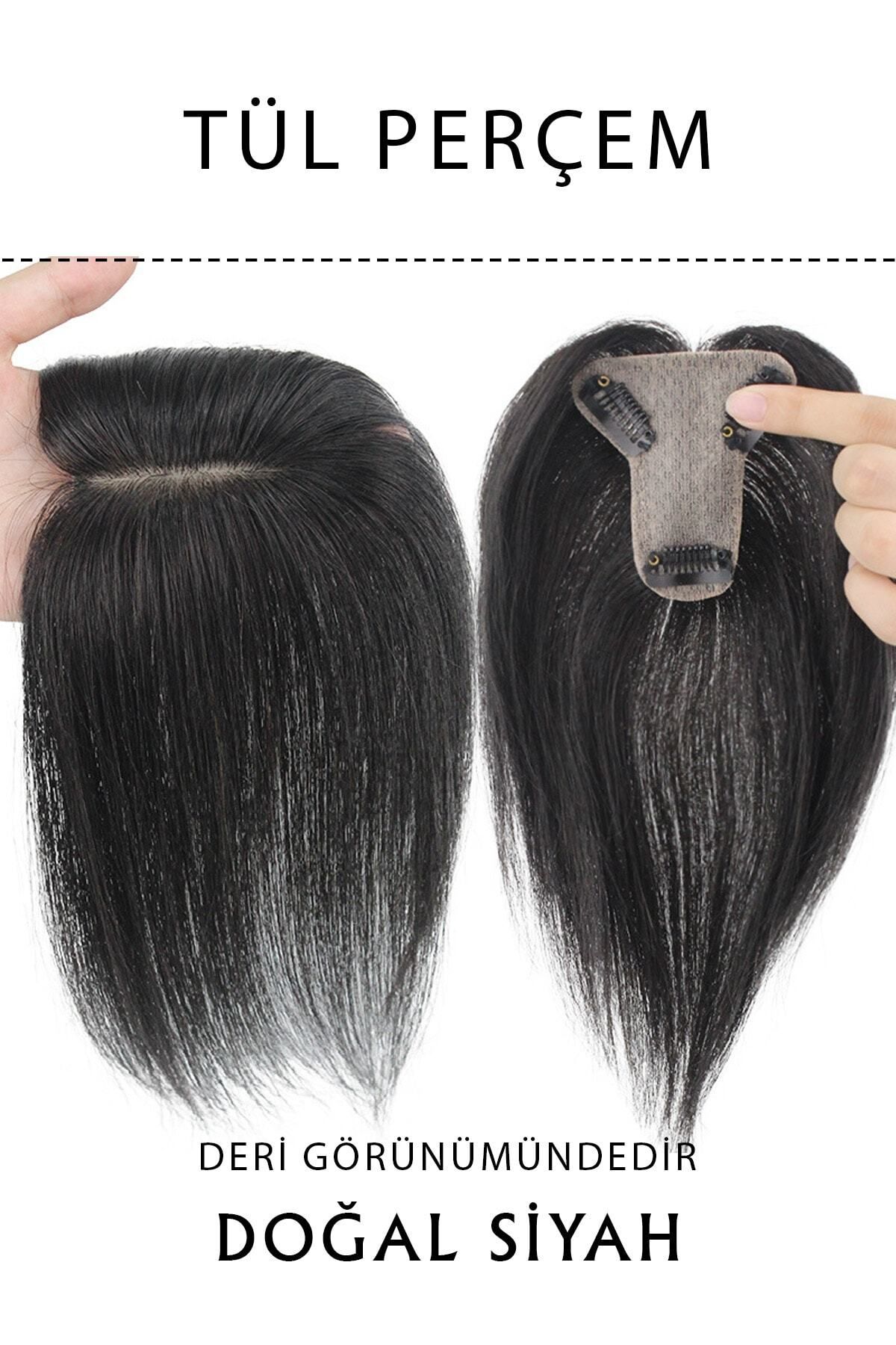 LOLLY PONY-Natural Brown Color - Hair Clip with Scalp and Tulle Rivet 3
