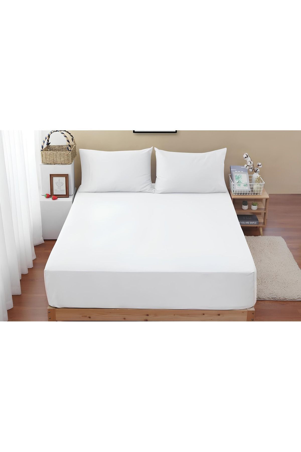 Skyrose-Plain Satin Fitted Sheet Set, Hotel and Home Textile, with 3 different Size Options, Dowry Box, Soft 3
