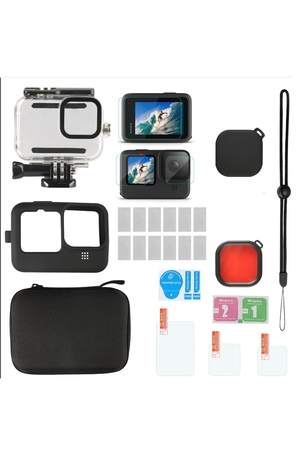 Trendfone Gopro Hero 9-10-11-12 Black Uyumlu Aksesuar Seti-Su