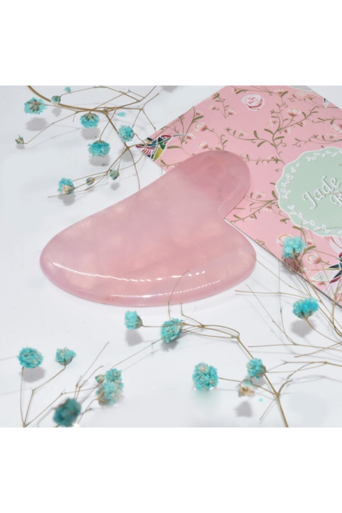 سنگ مراقبت از قلب طبیعی صورتی Gua Sha Guasha JADE