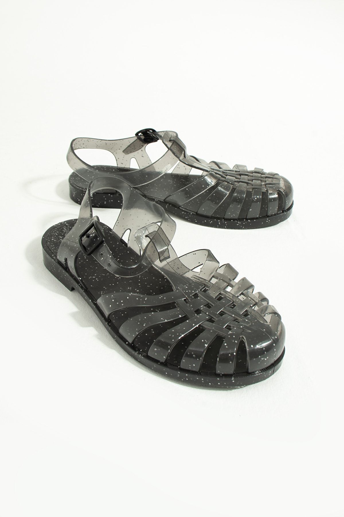 KAOF SHOES Black Transparent Jelly Sandals Casual Sea Shoes and Slippers Trendyol