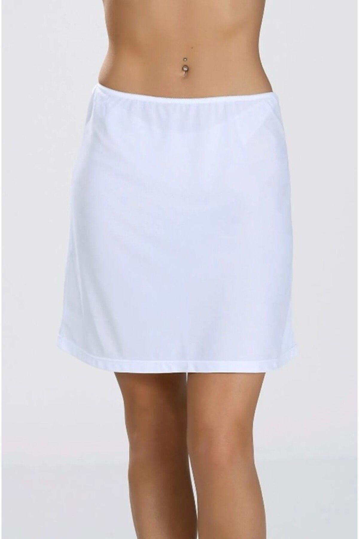 Kahra Collection Kadın Beyaz Mini Boy Jüpon Etek Altı Astar