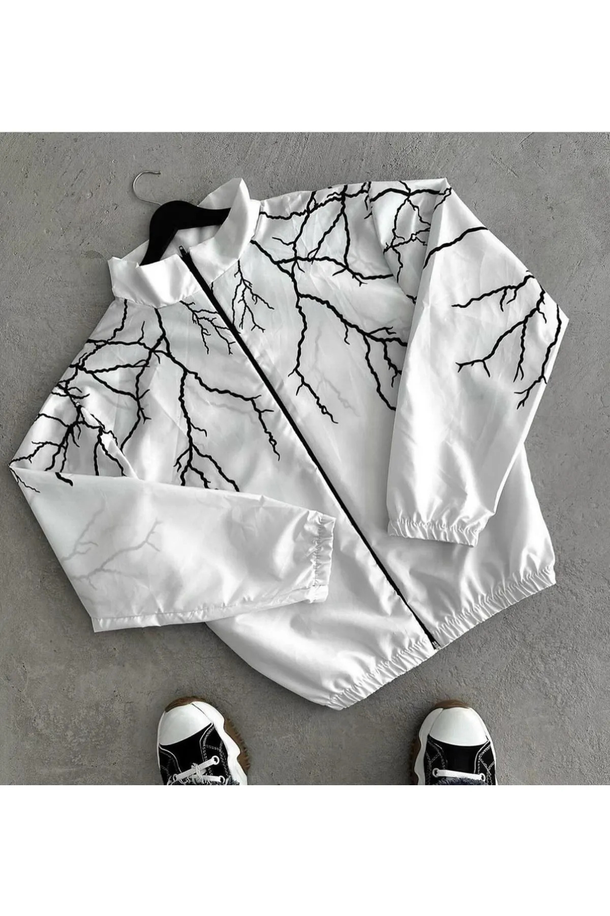 memetti m şekil Şimşek Desenli Unisex Motorcu Yağmurluk Rüzgarlık İnce Ceket