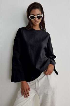 The Moda Kavala Keten Karışımlı Bluz