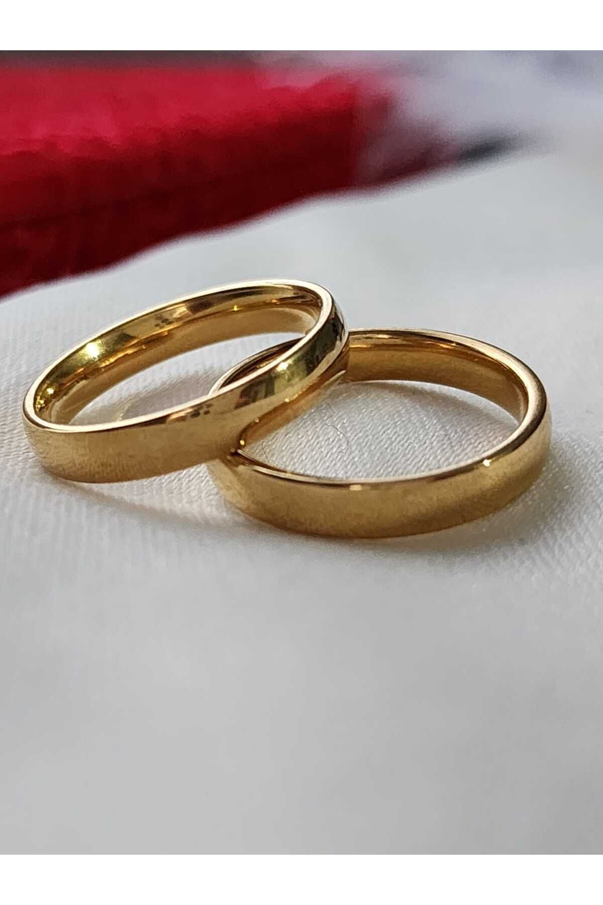 ÇELİK ALYANS 3MM GOLD BOMBELİ