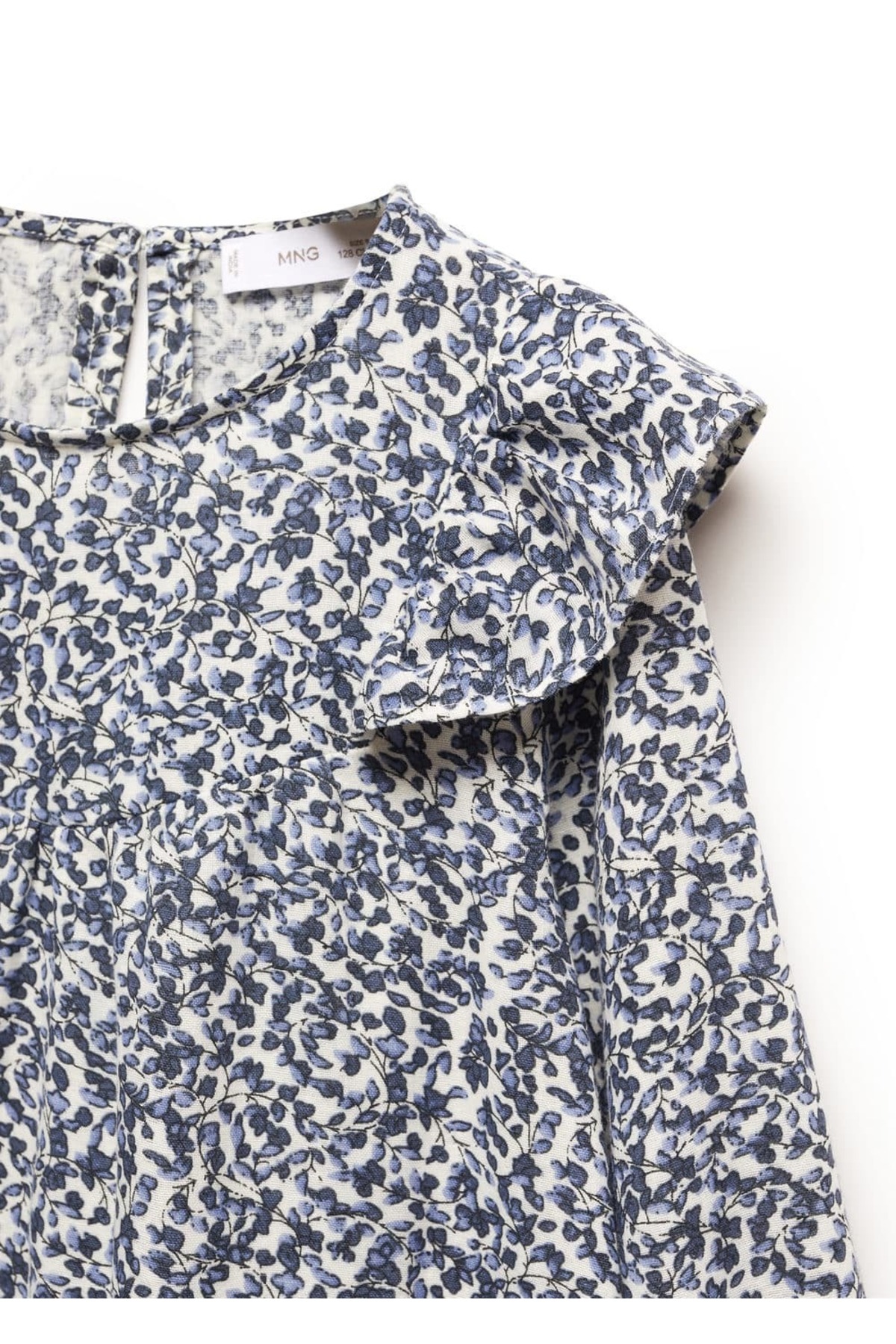 لباس مجلسی دخترانه آبی منگوMANGO Kids | 57084024 اورجینال - تصویر 3