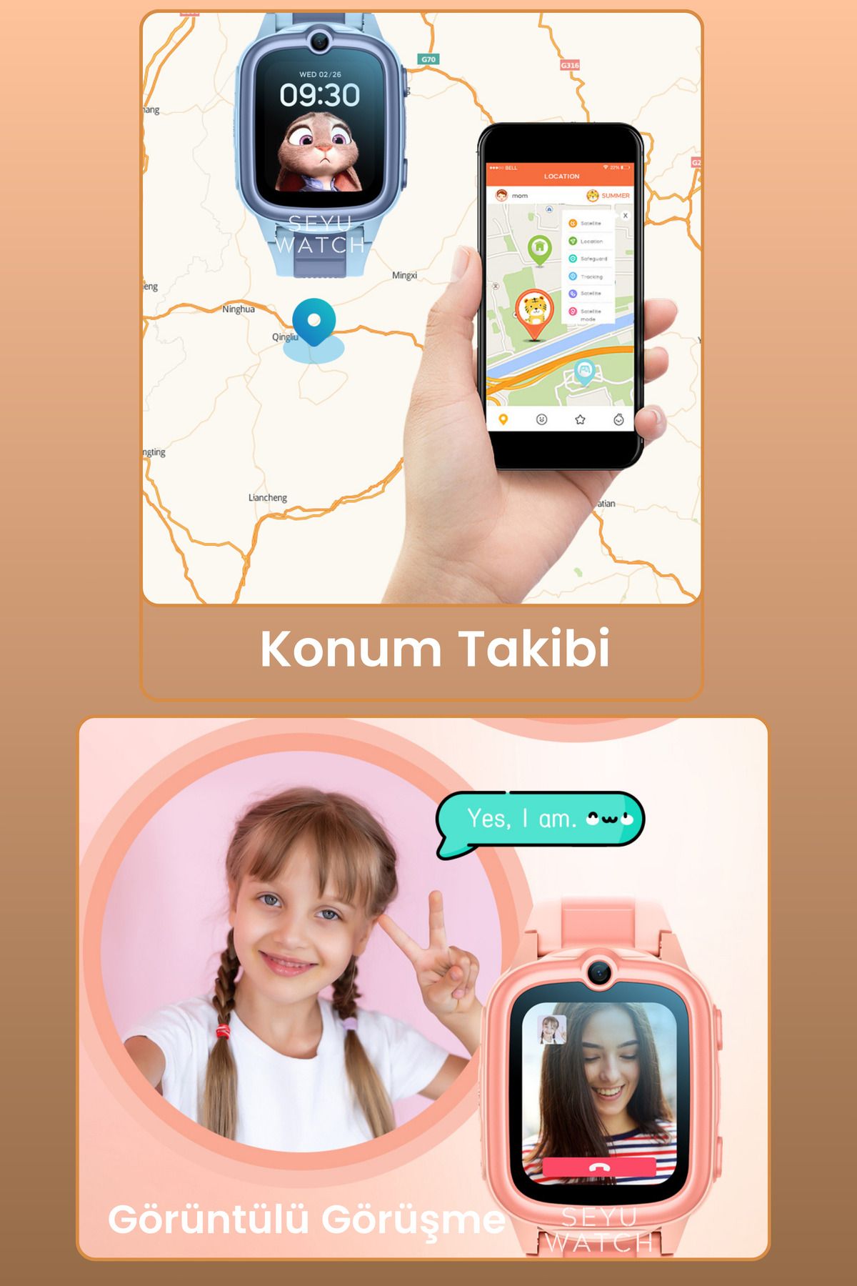 HX Kids 4G Pro Sim Kartlı Harvox Akıllı Çocuk Saati Gps Konum Takibi Arama Konuşma 4G Destekli
