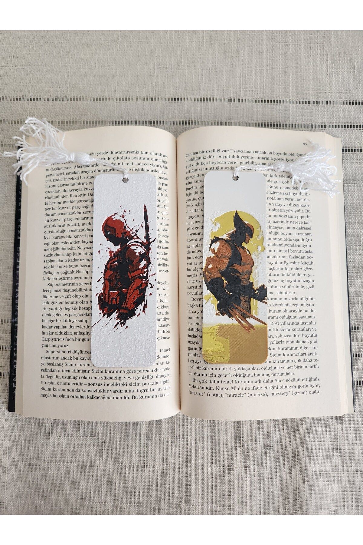 ALTINDAL Home-Deadpool & Wolverine Set of 2 Tasseled Embossed Bookmarks - 3d Altindal Home 2