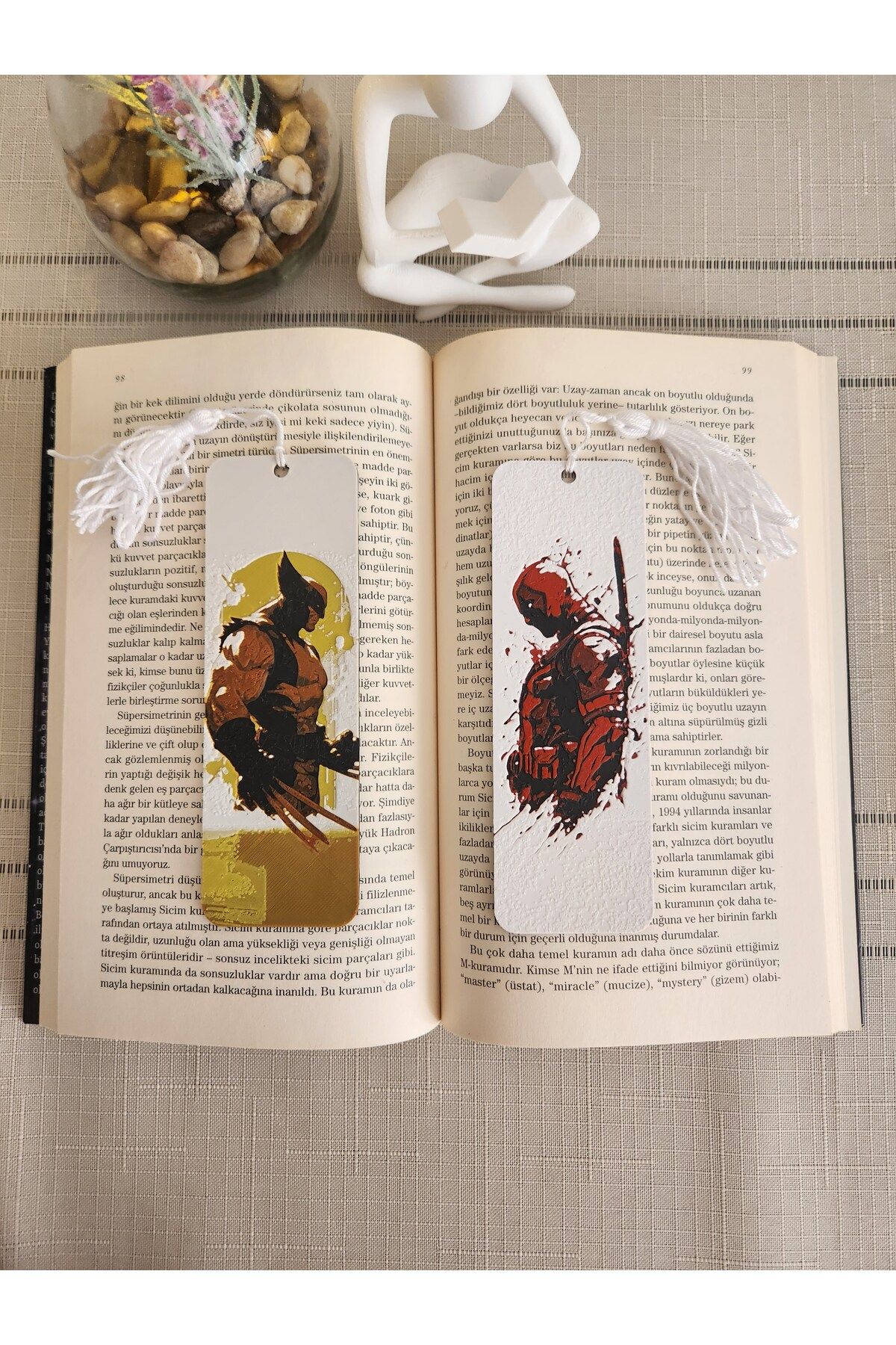 ALTINDAL Home-Deadpool & Wolverine Set of 2 Tasseled Embossed Bookmarks - 3d Altindal Home 1