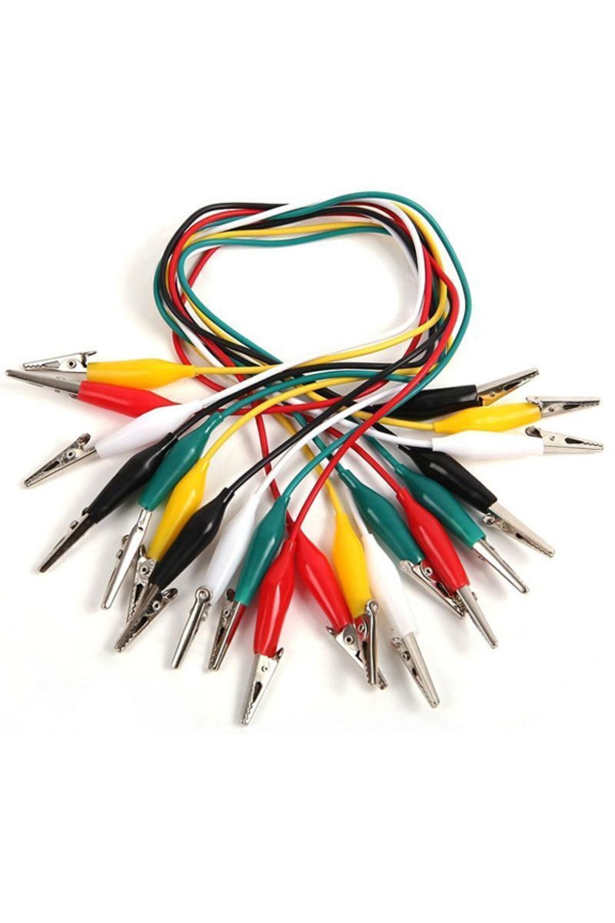 WOZLO Kablolu Krokodil Test Kablosu Krokodil Uçluk 10 Adet