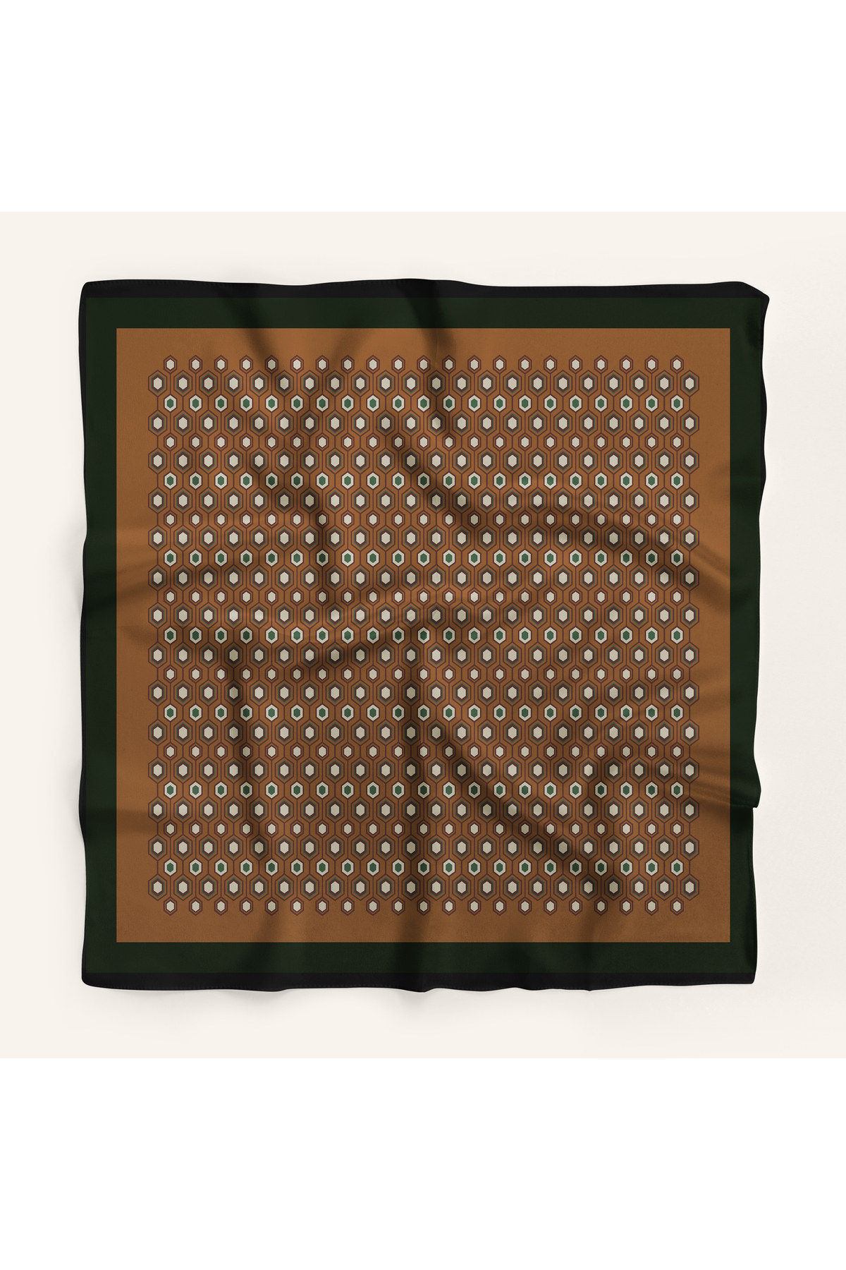 Women's Coffee Geometric Pattern Bandana 70x70DG1594-22