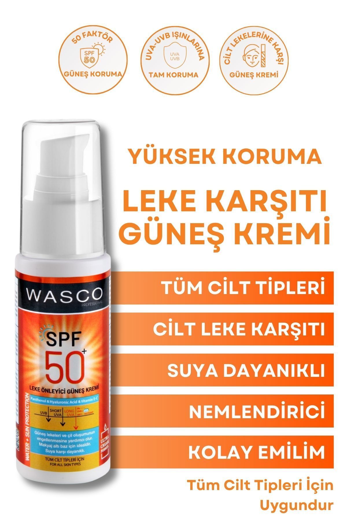 Güneş Kremi Koyu Leke Karşıtı Spf 50+ Faktörlü Çok Yüksek Korumalı Güneş Kremi