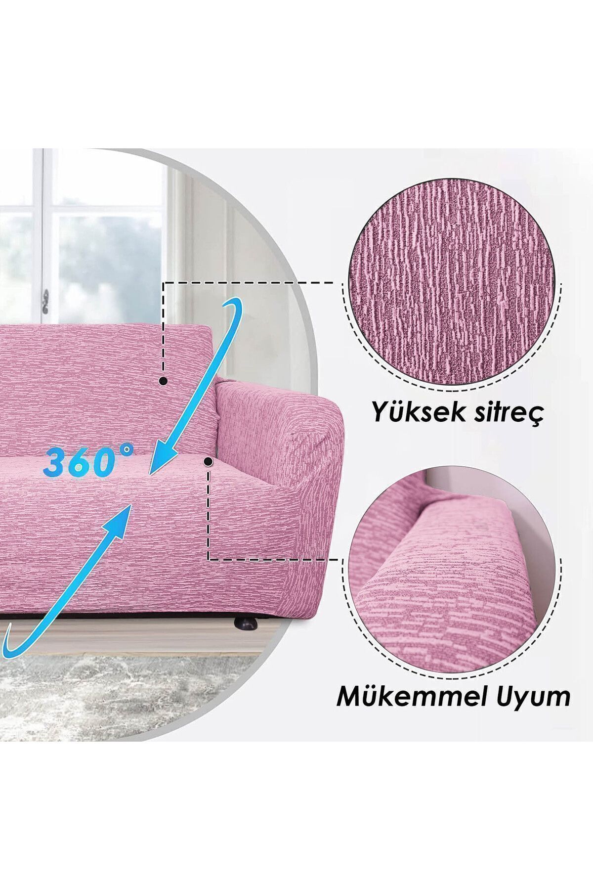 Faiend-Stretch Elastic Flexible Washable Tree Bark Pattern 3+3+1+1 Sofa Cover SET 5
