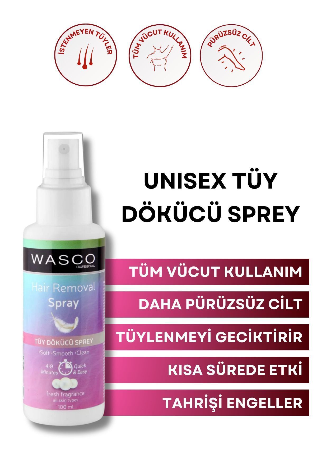Unisex Tüy Dökücü Krem Sprey 100 ml