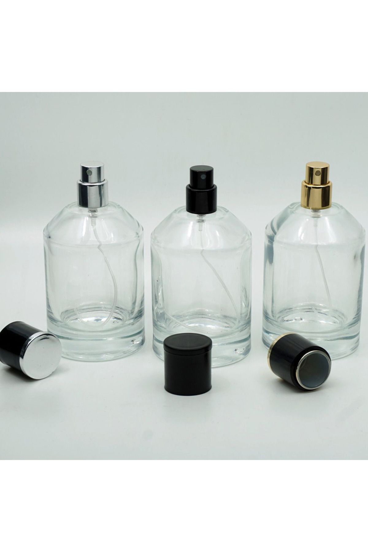 Parfüm Şişesi 100 ml 5 Adet Silindir Kubbeli Model Kolay Kapama - 6