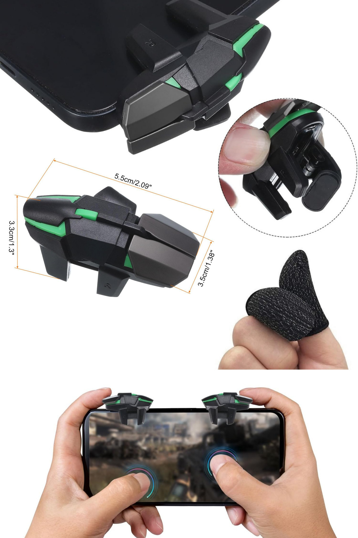 Asfal-Pubg Non-delay Metal Button - 6 Finger Trigger Assembly, Gift for Mobile Games 1