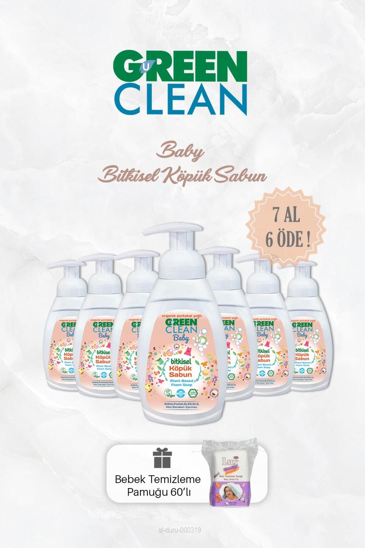 Green Clean Bebek Köpük Sabun 7 Al 6 Öde Portakallı 450 ml
