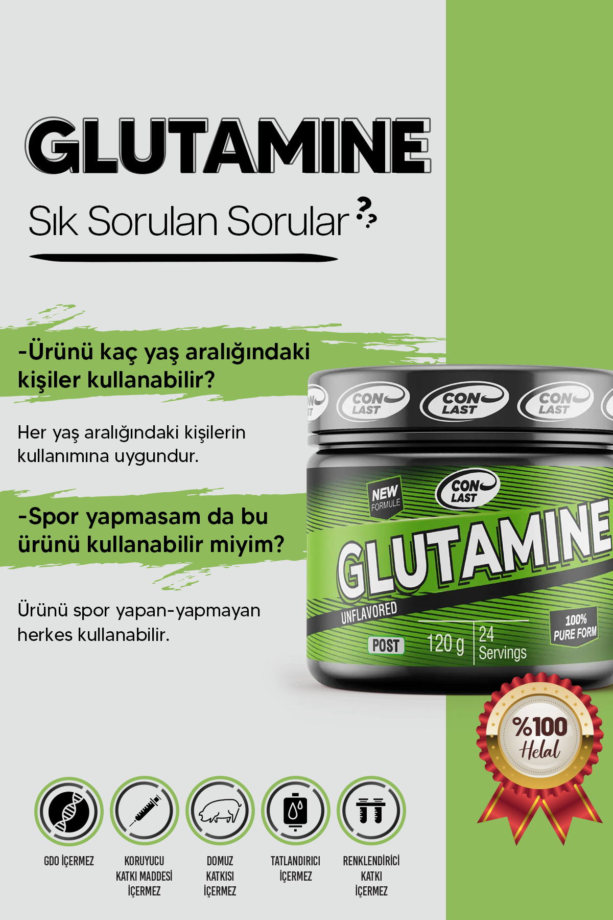 CREATİNE MONOHYDRATE 300 GR / GLUTAMİNE 300 GR 6