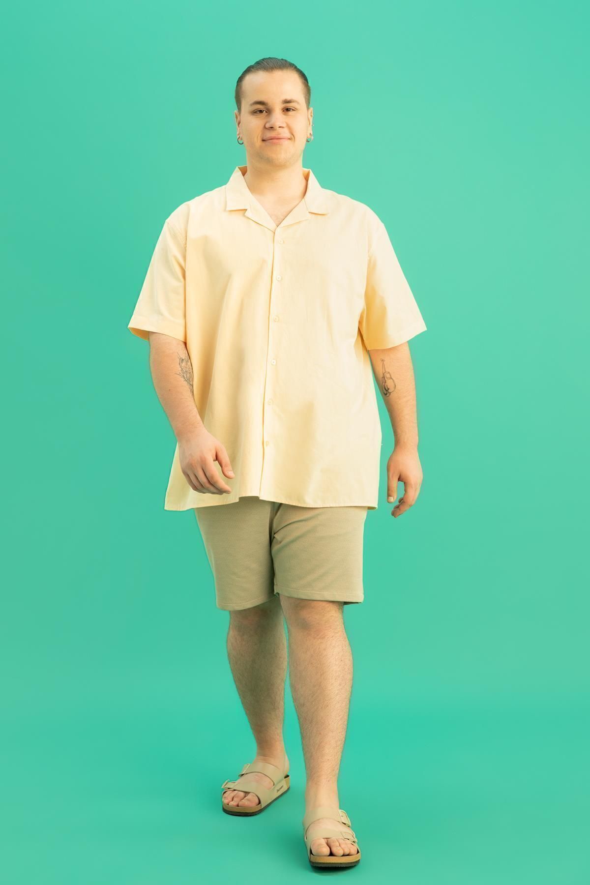 DeFacto-Y1774az22sm Model Large Size Basic Bermuda Shorts 1