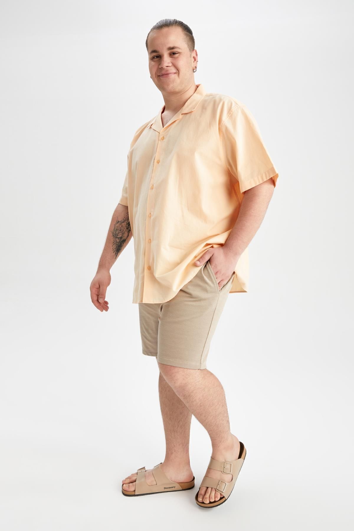 DeFacto-Y1774az22sm Model Large Size Basic Bermuda Shorts 3