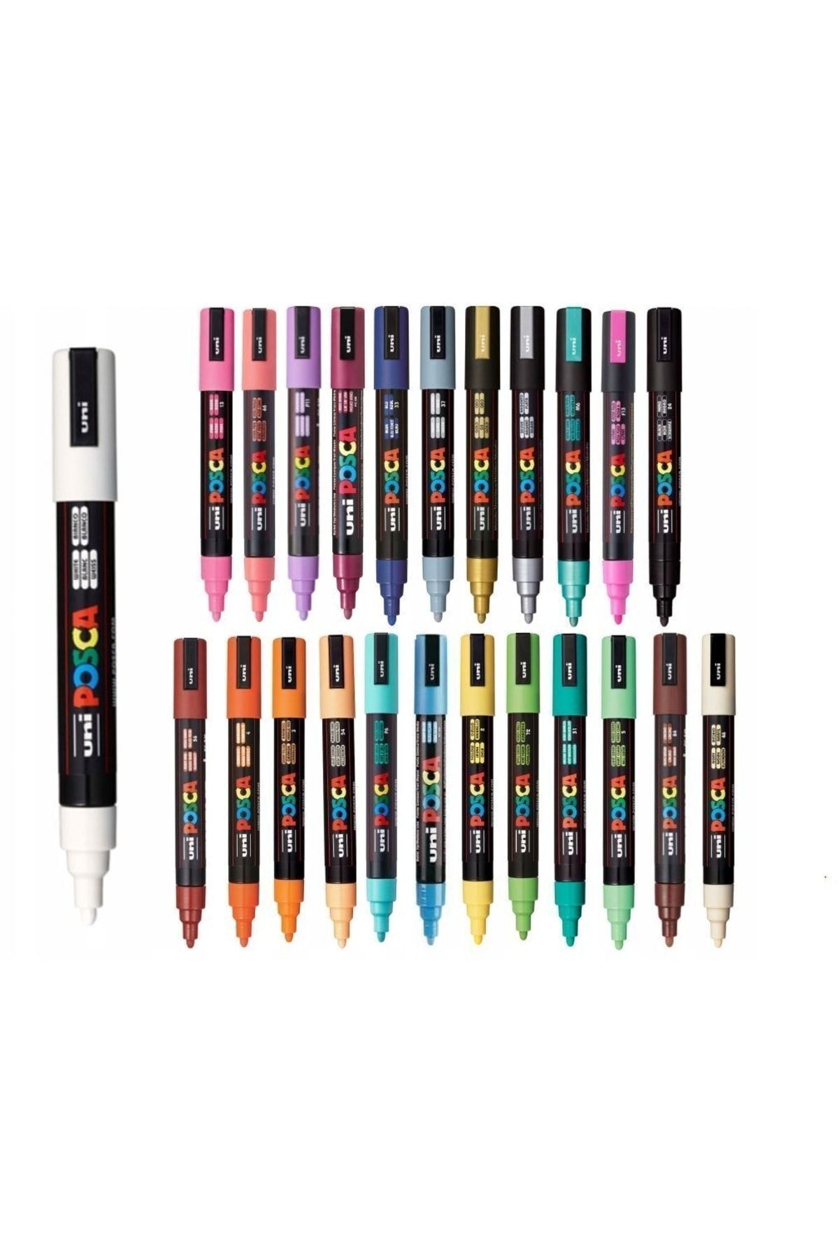 Uni Posca-Pc-3M 20-Piece Marker Set - Glitter and Primary Colors 1