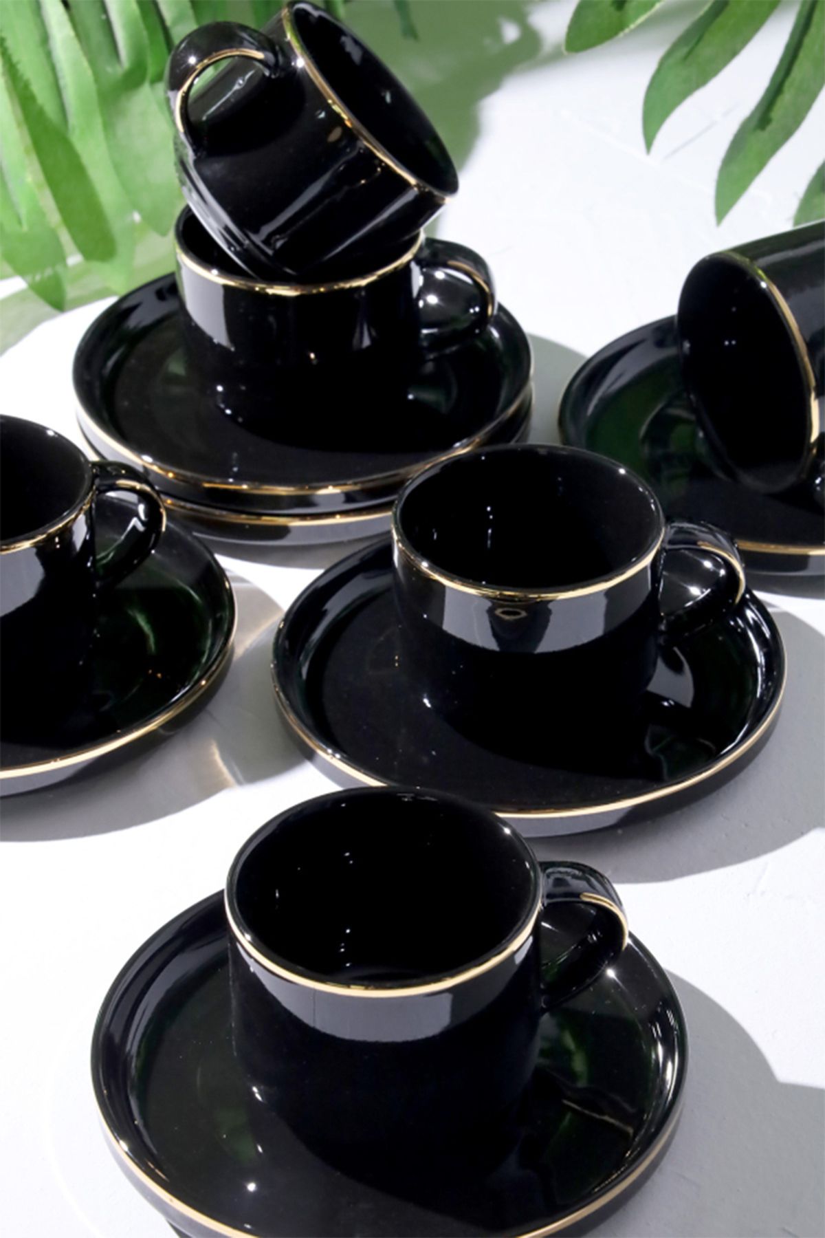 AROW-Pink and More TR-3077 - 12 Piece Porcelain Coffee Cup Set for 6 People 1