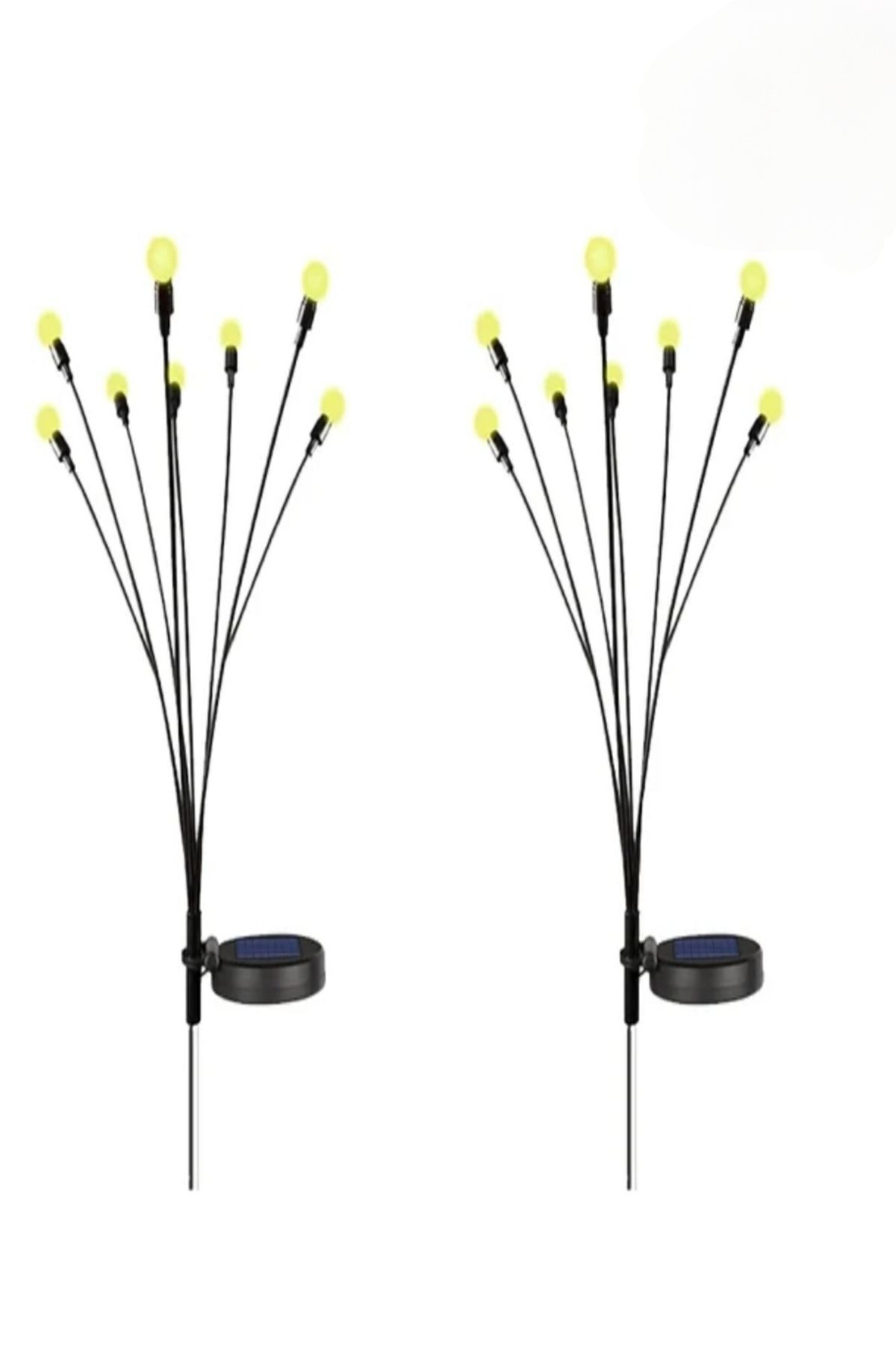 2 Adet 8 Led li Güneş Enerjili Ateş Böceği Balkon Bahçe Lambası (2 Adet)