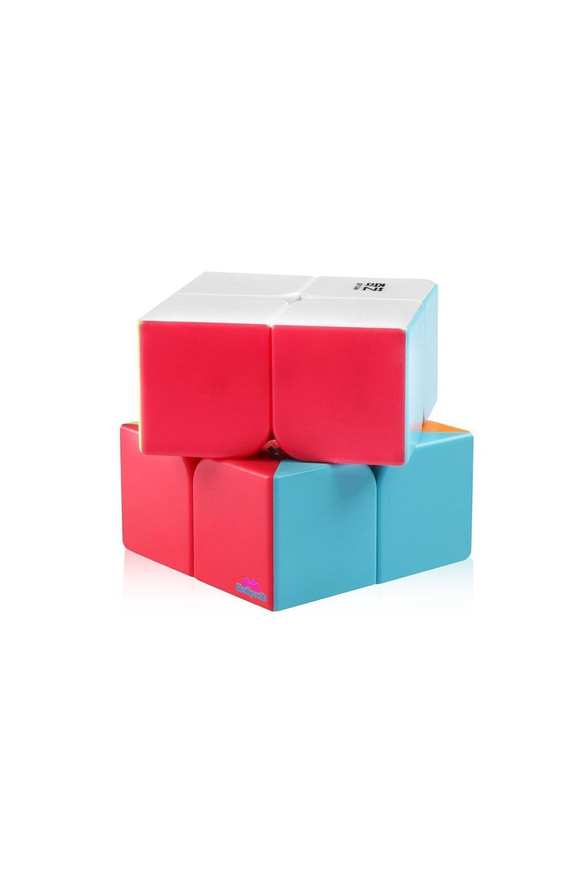 hediyecik-Qiyi Qidi 2X2 Stickerless Intelligence Cube Intelligence Cube Rubik Cube Fast Intelligence Cube 2