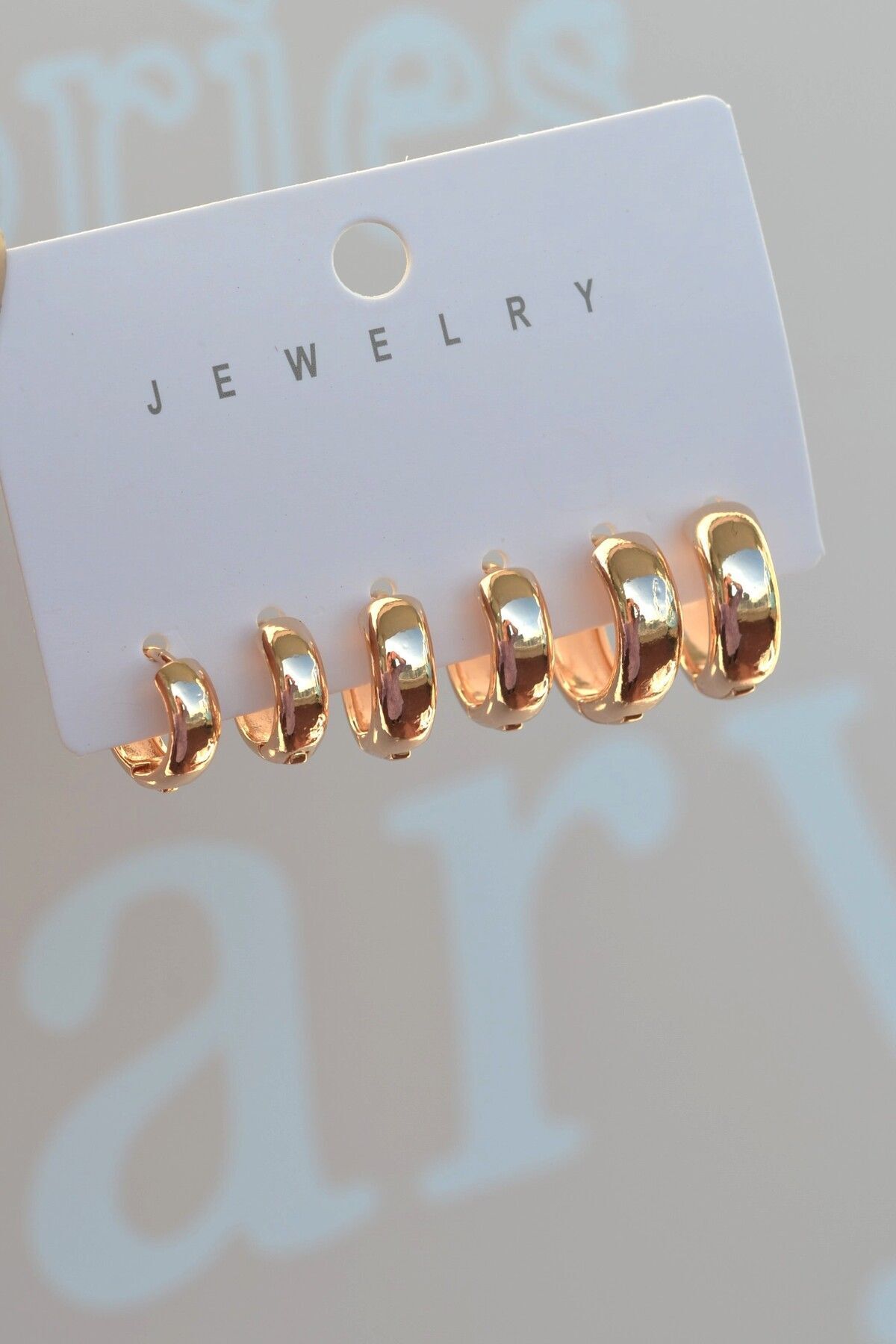 Mu Minamu-Plain Curved Hoop Earrings Set 6 Pieces 2