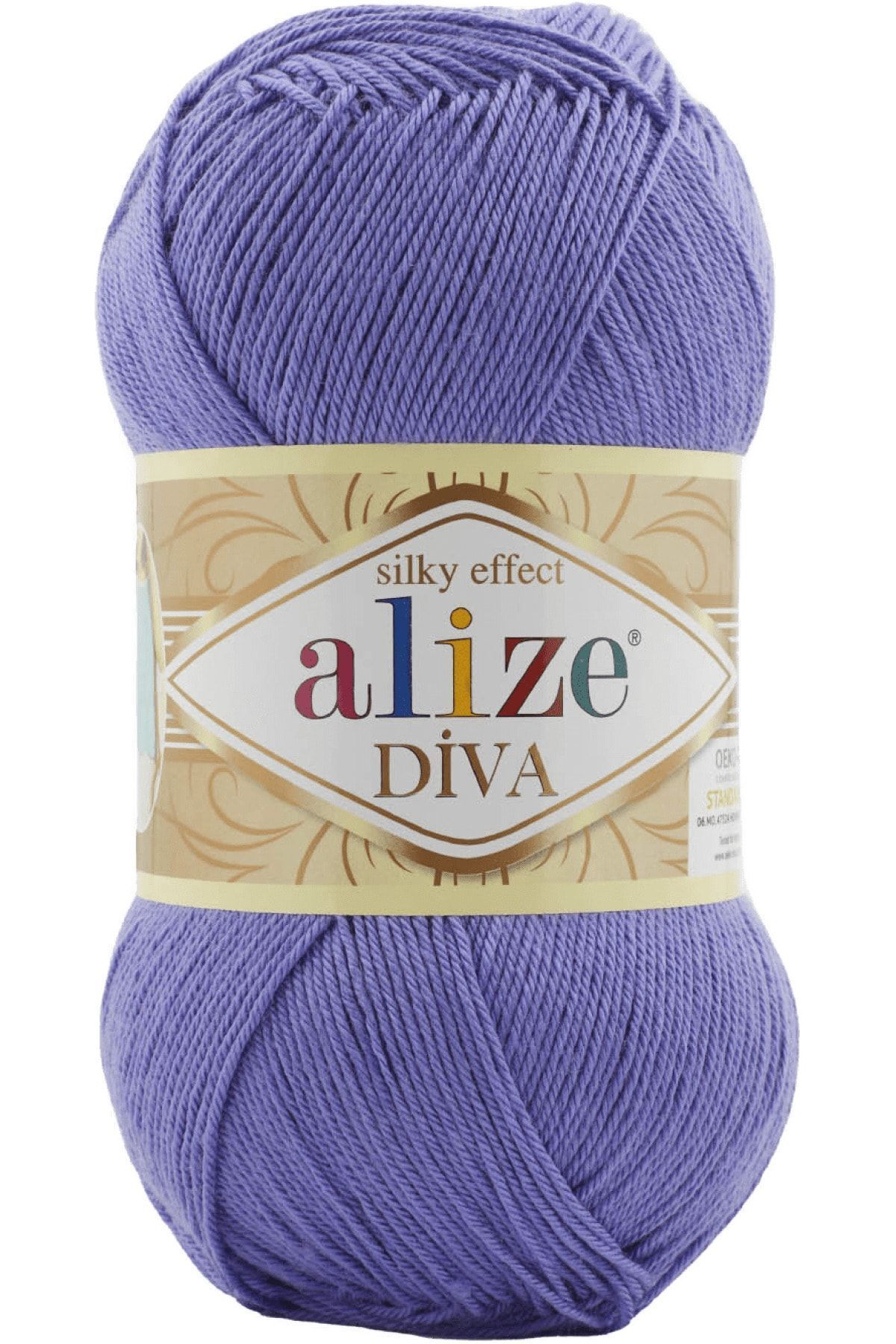 Alize-Diva Mercerized 851 Model Violet - Thin String Summer Bikini Bustier, Knit String Crop Blouse 1