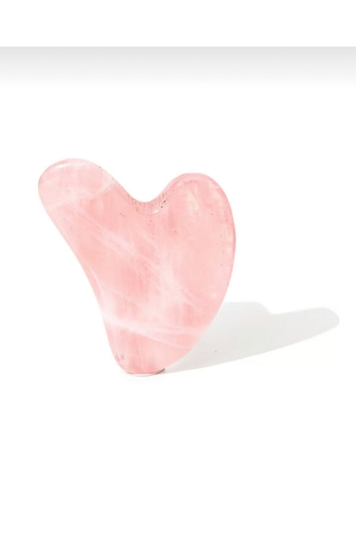 JADE Pembe Doğal Heart Gua Sha Guasha Bakım Taşı