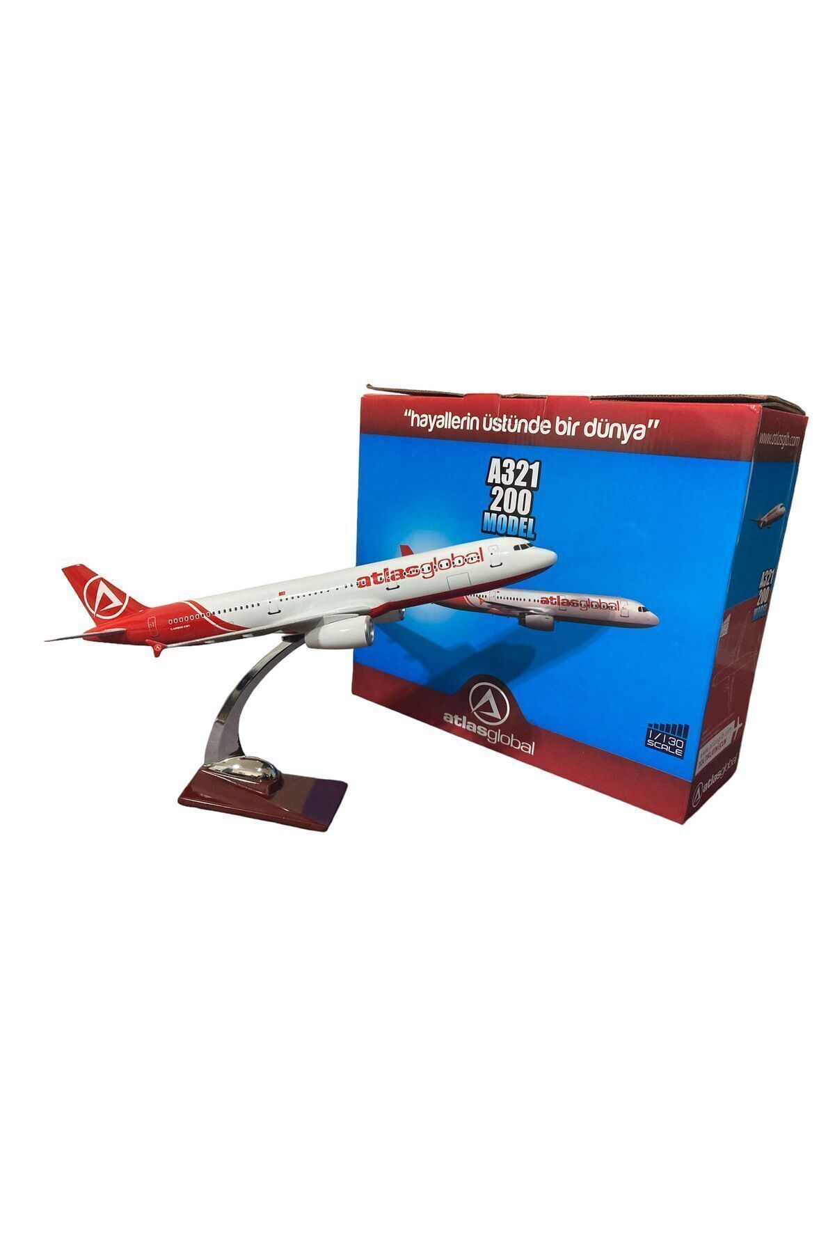 atlasjet Metal Maket Uçak Lisanslı -(34 Cm )1/130 Ölçek A321 Model Metal Uçak 34 Cm