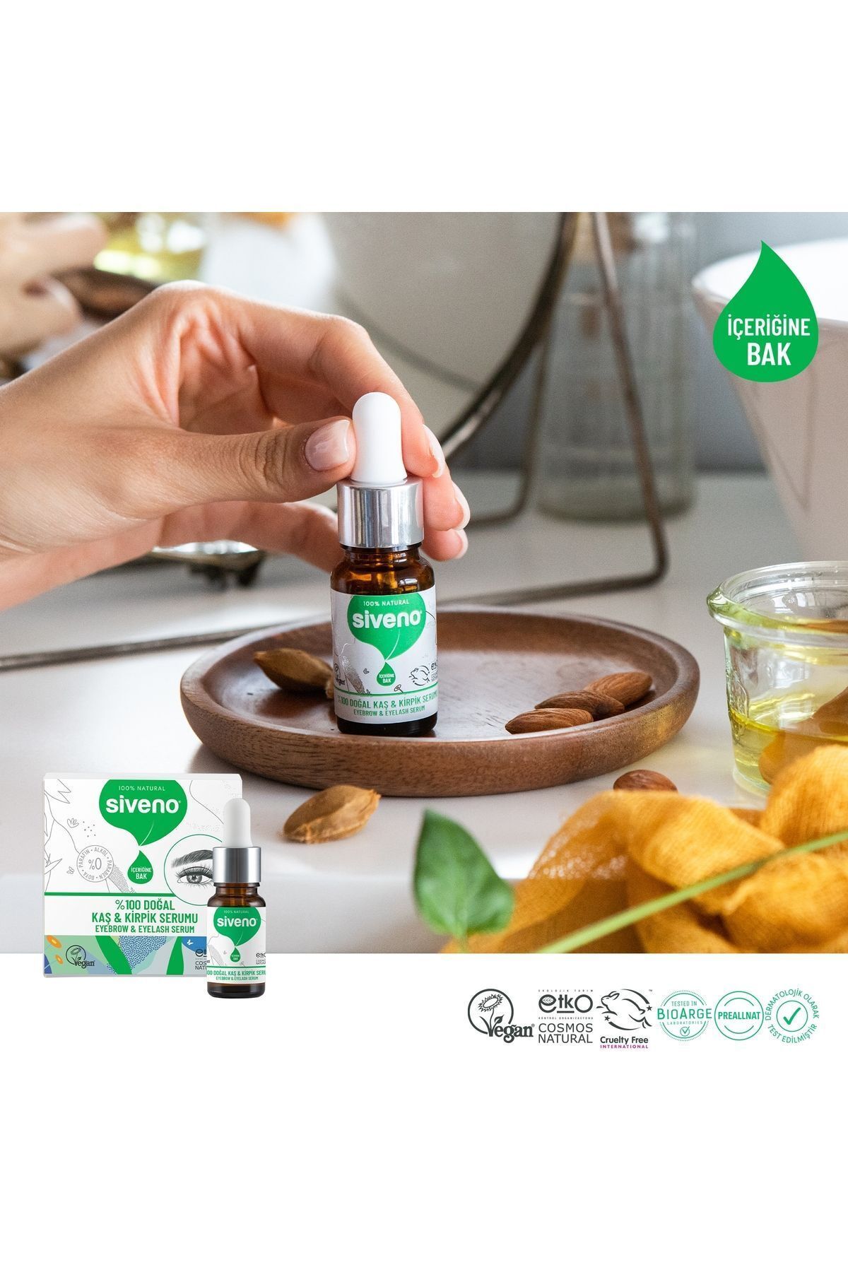 سرم 100% طبیعی ابرو و مژه گیاهی تقویت کننده احیا کننده مراقبت از روغن وگان 10 میلی لیتر Siveno