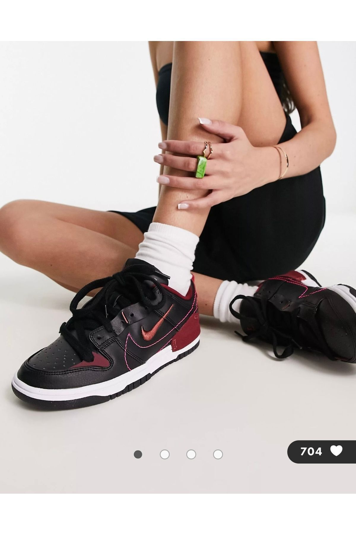 کفش Nike نایکی ورزشی زنانه Dunk Low Disrupt 2 مشکی قرمز DV4024-003 اورجینال - تصویر 5