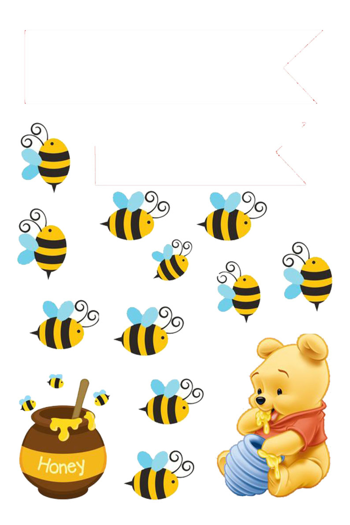 Butik Winnie The Pooh Karakter Ayı Winnie ve Arılar Duvar Dekorasyon