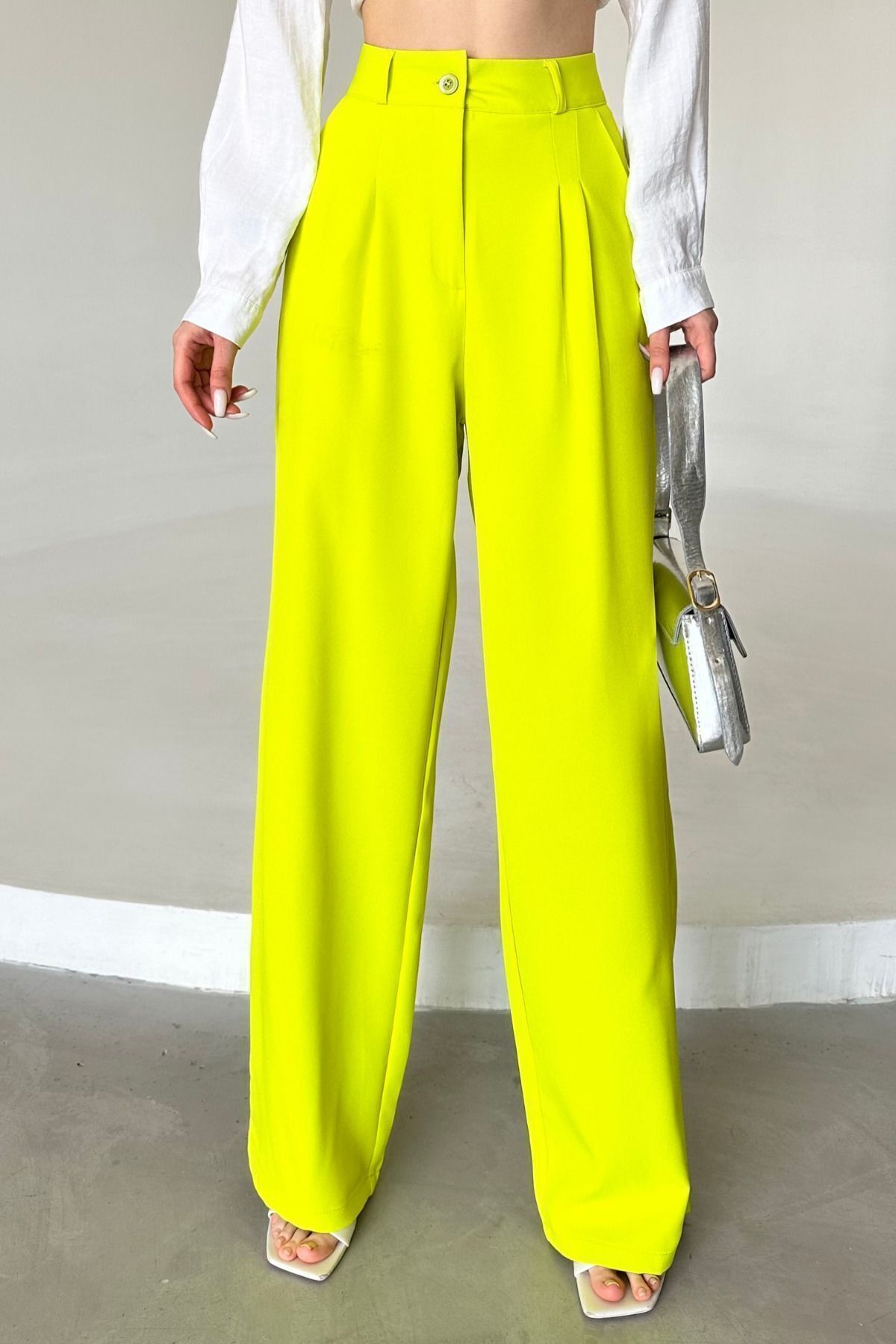 Neon wide leg trousers clearance
