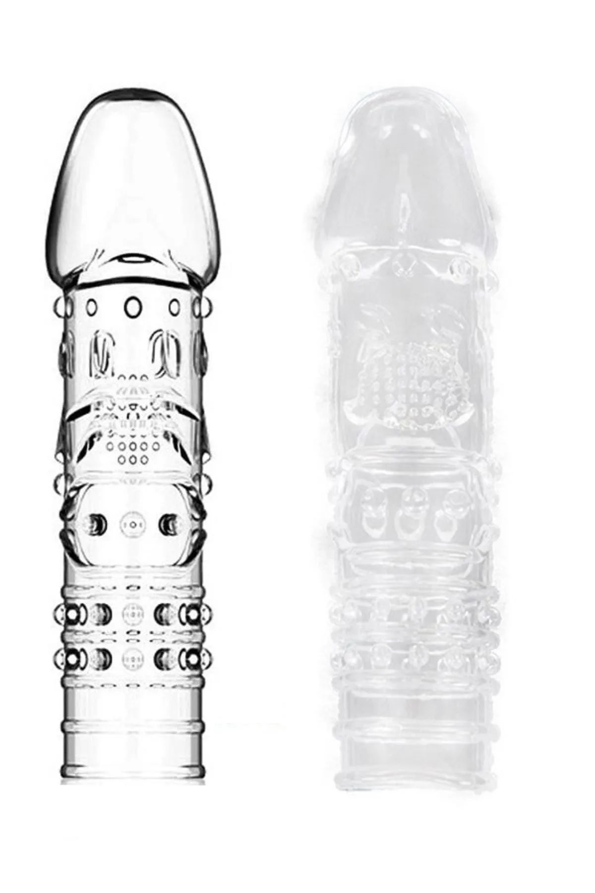Jel Dokulu Tırtıklı Dolgusuz Model 15 Cm Yumuşak Şeffaf Kılıfı Dildo 2