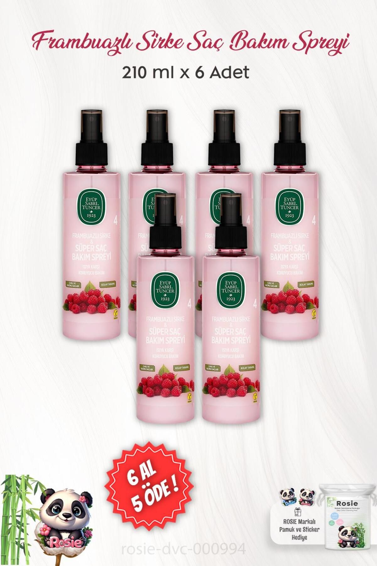 BUY 6, PAY 5 Eyüp Sabri Tuncer Raspberry Vinegar Care Spray 210 ml و ROSIE Eyüp Sabri Tuncer