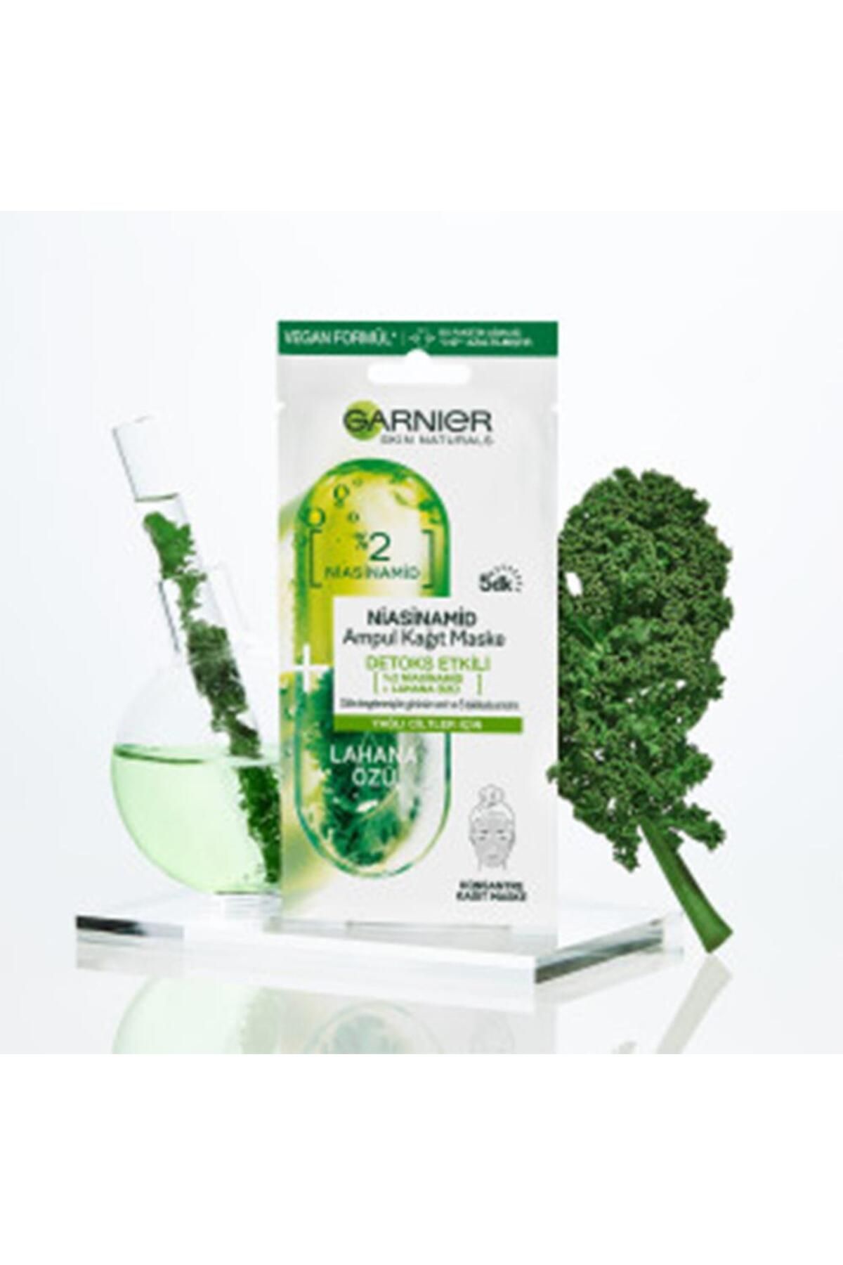 ماسک کاغذ آمپولی نیاسینامید عصاره کلم 15 گرم Garnier