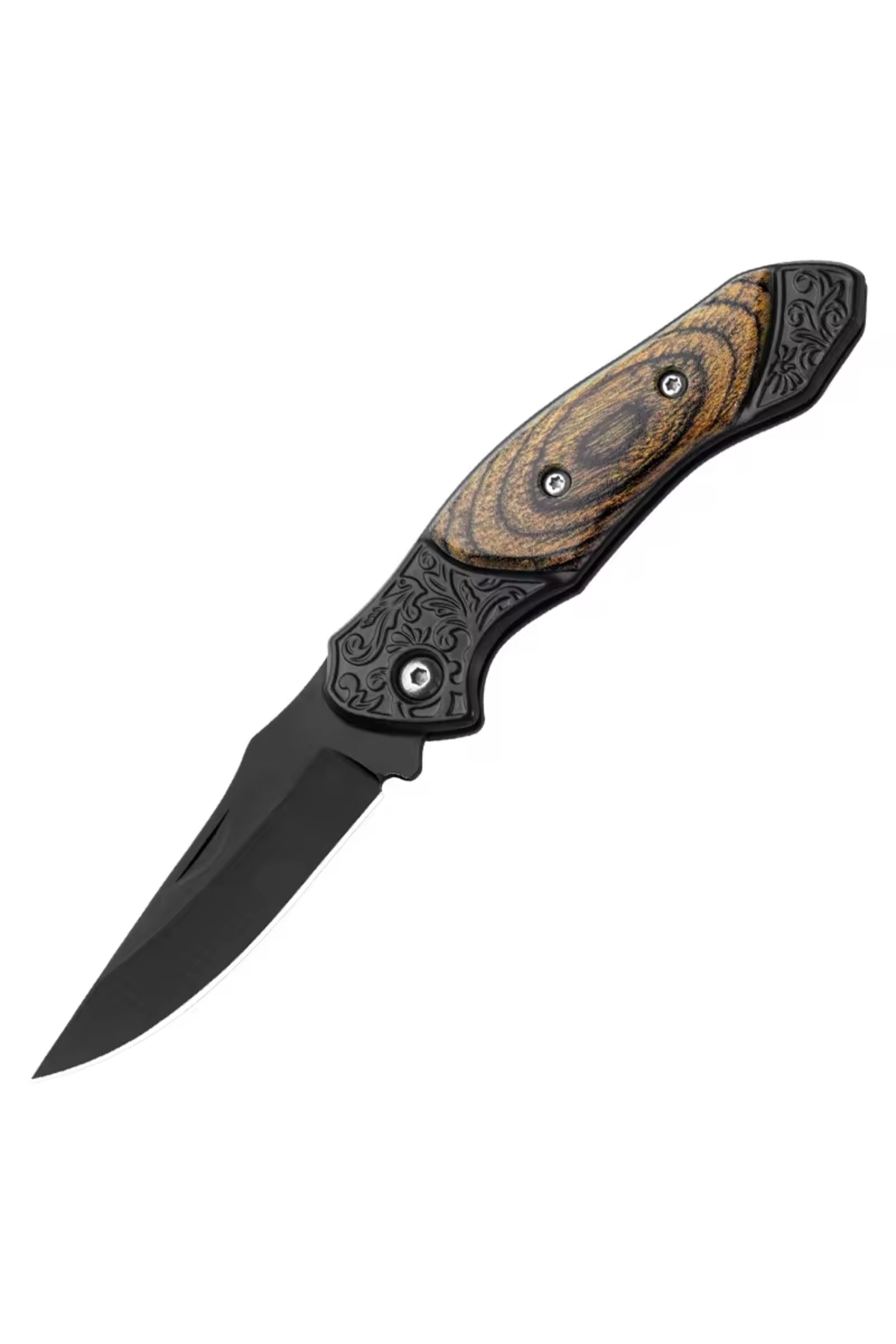 Janva Siyah Paslanmaz 16 cm Manuel Çakı Kamp İzcilik Avcılık Cep Kemer Askılı