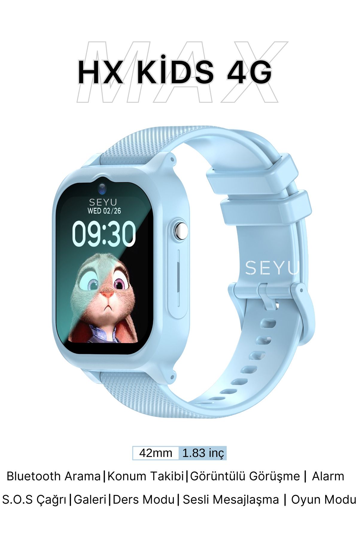 HX Kids 4G Max Sim Kartlı Harvox Akıllı Çocuk Saati Gps Konum Takibi Arama Konuşma 4G Destekli