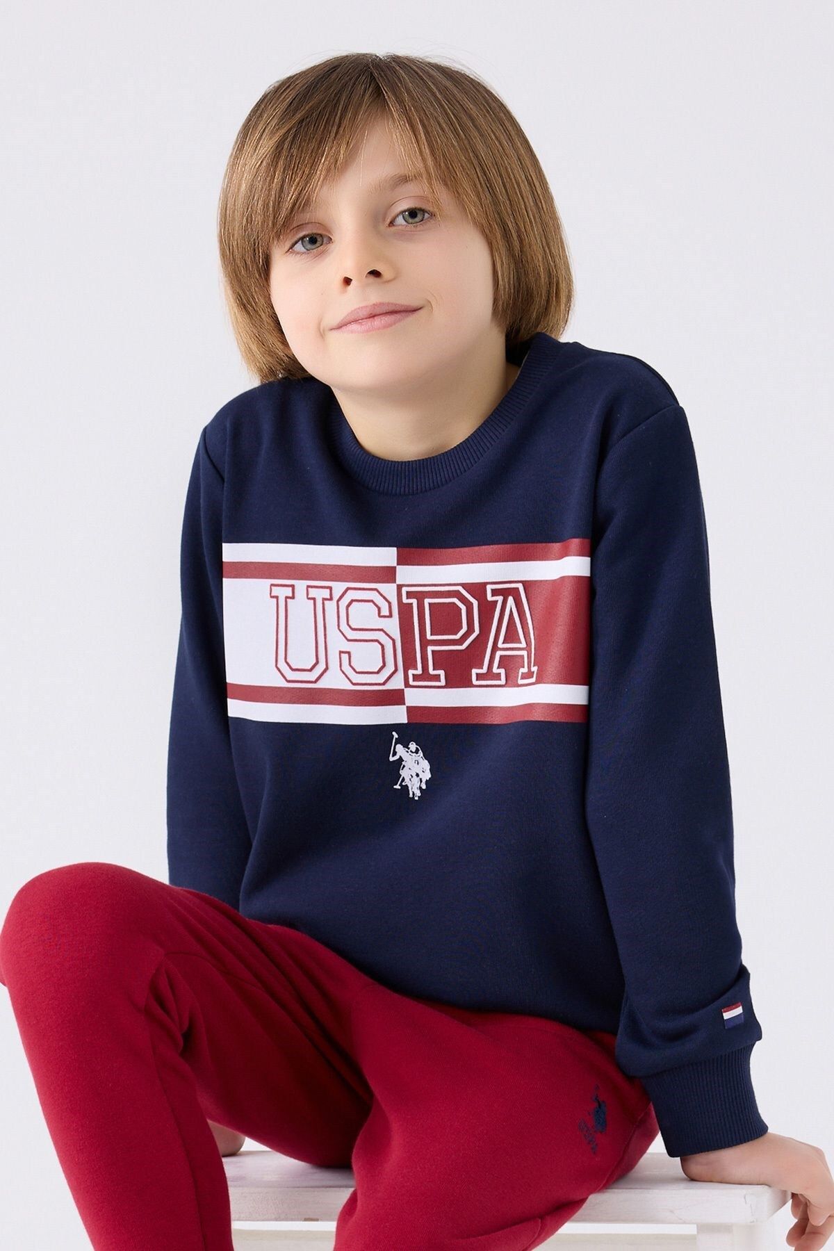 U.S. Polo Assn. ست لباس ورزشی آبی سرمه ای پسرانه