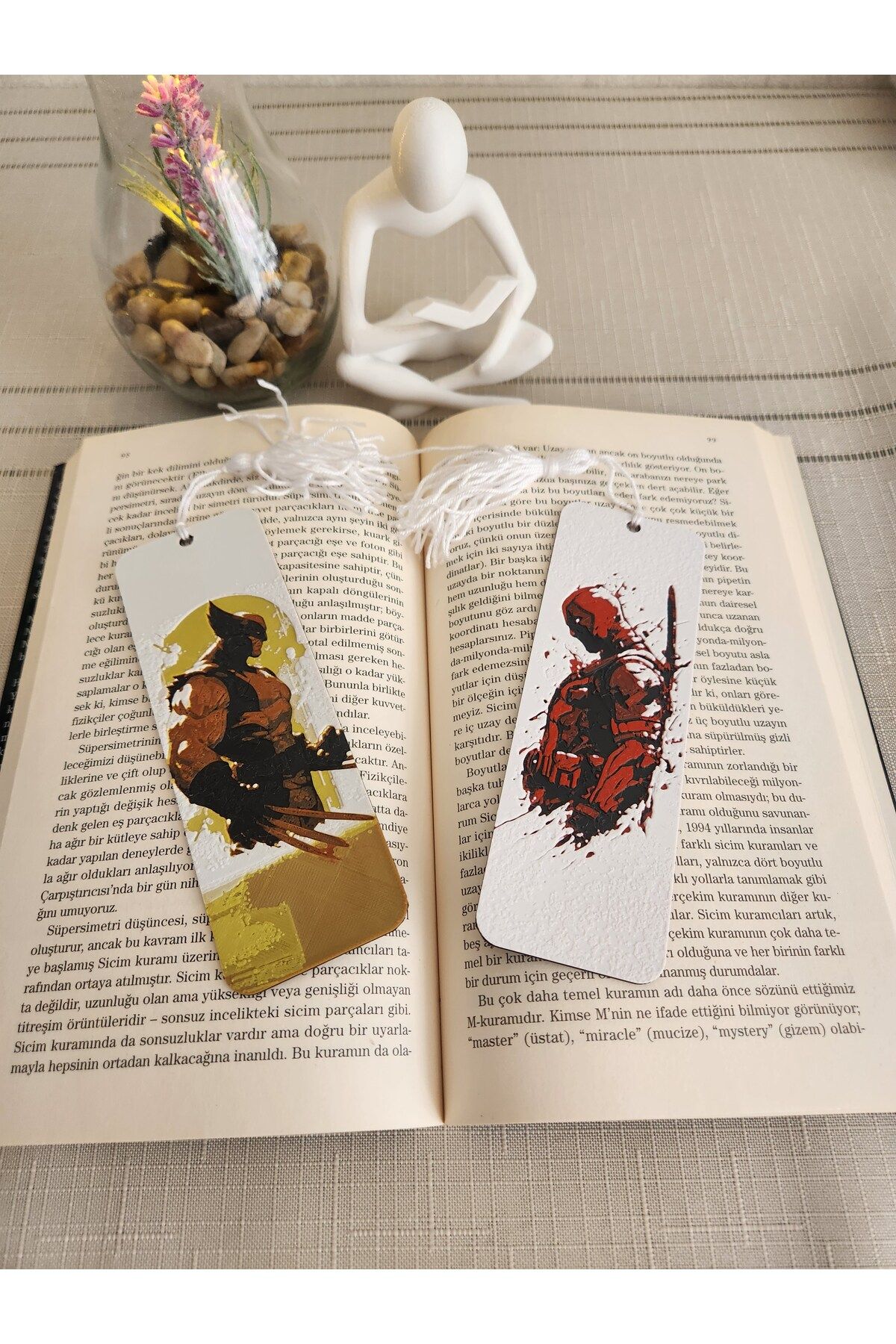 ALTINDAL Home-Deadpool & Wolverine Set of 2 Tasseled Embossed Bookmarks - 3d Altindal Home 3