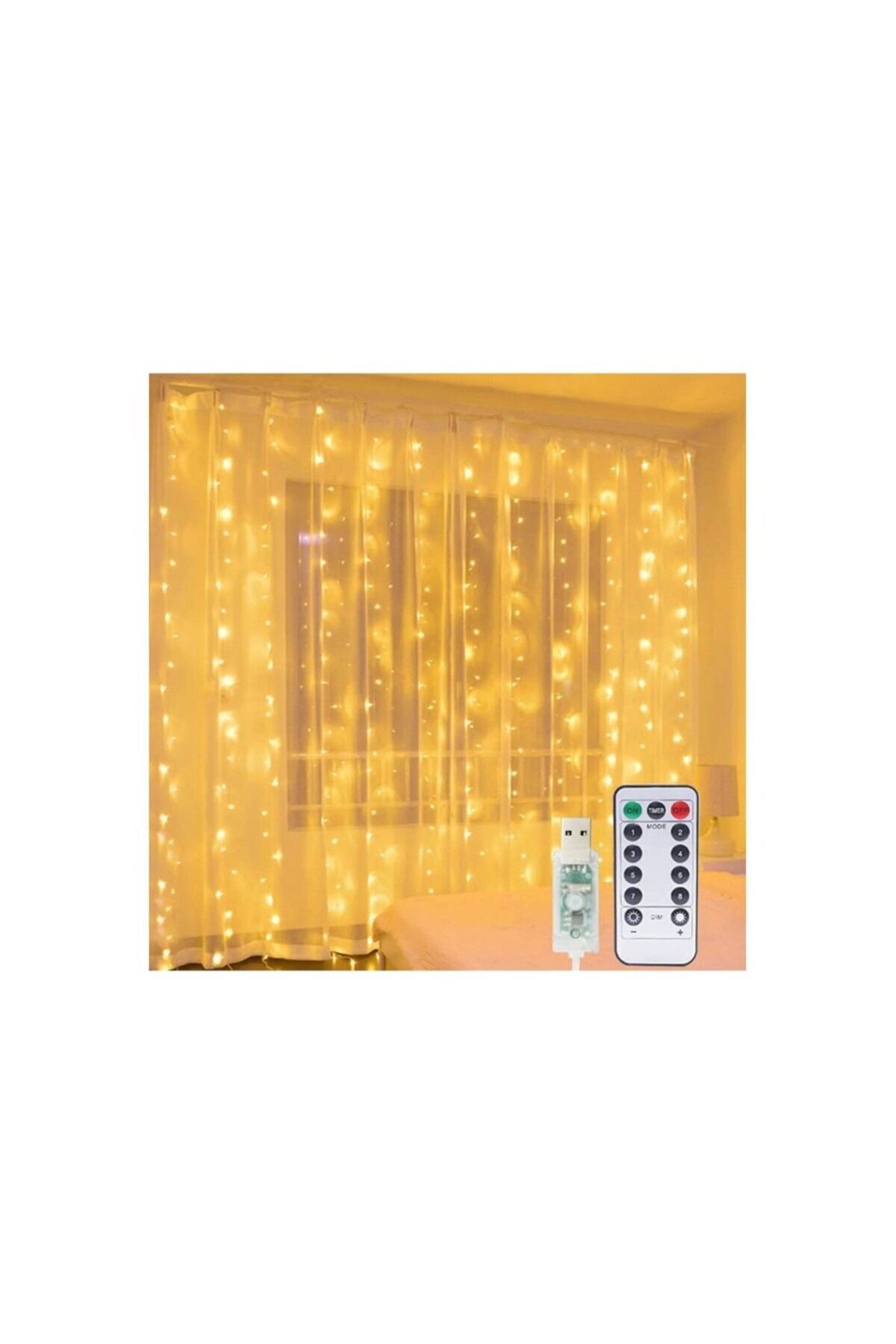 Tahtakale Dünyası 8 Fonksiyonlu peri led perde led ışık aydınlatma ...