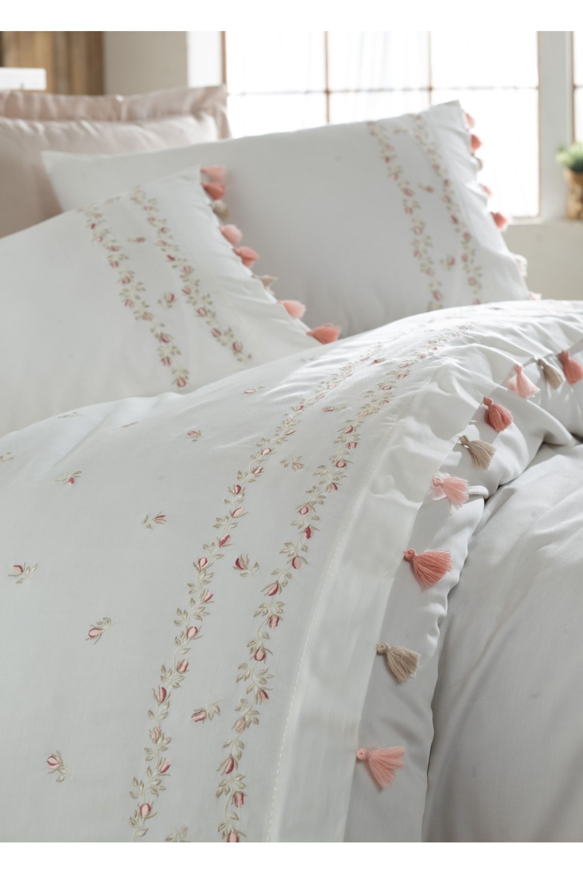 Dantela-Σετ Παπλωματοθήκη Royal White Cotton Satin Διπλό 2