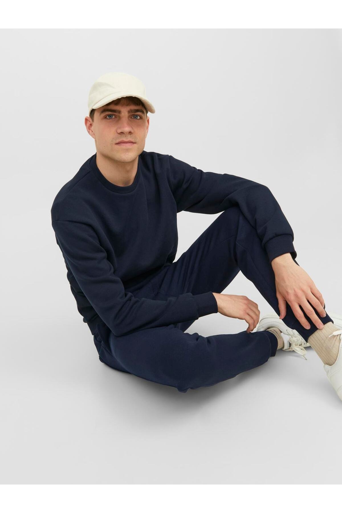 شلوار گرمکن مردانه آبی سرمه ای جک اند جونز | 12249274 اورجینال - تصویر 3