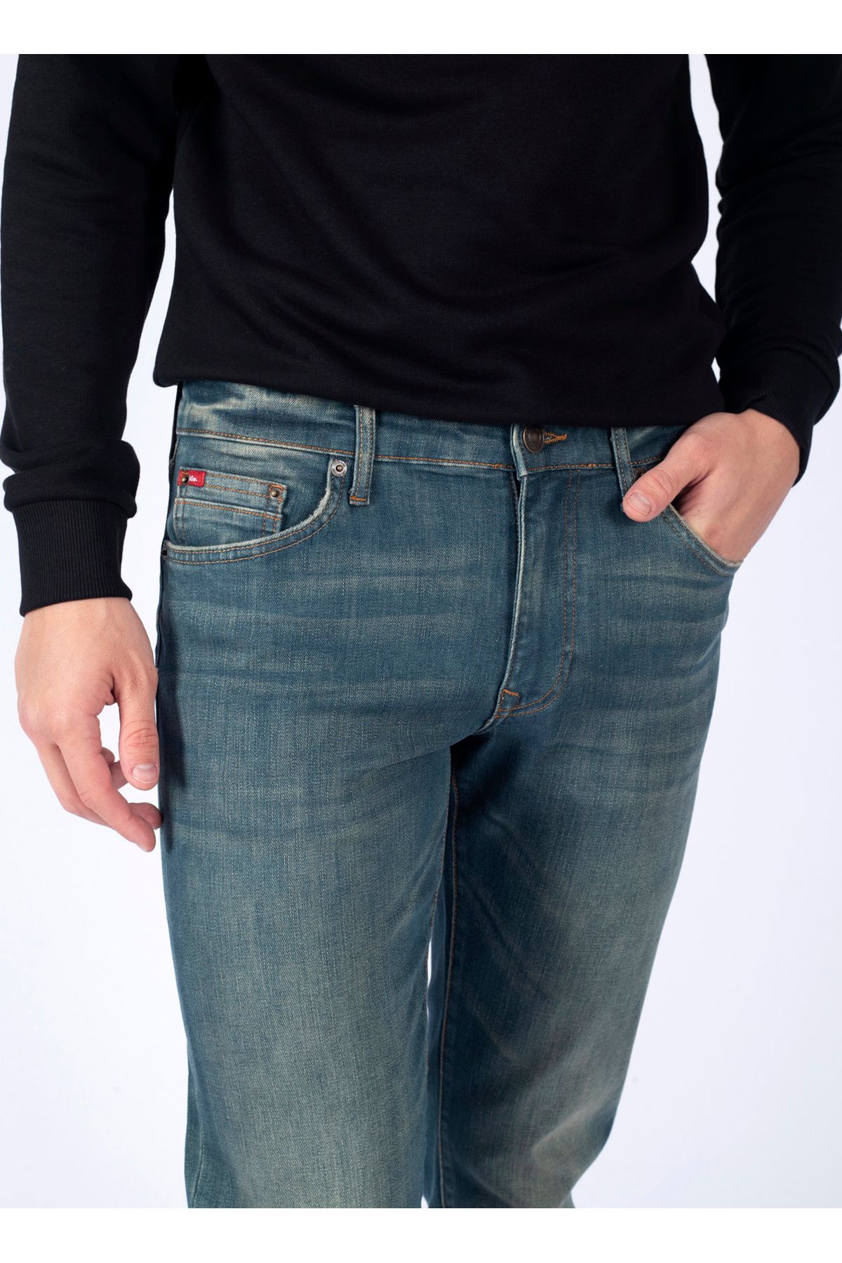 شلوار جین مردانه صاف کمر باریک معمولی 241 LCM 121026 JAGGER FERB NILE BLU Lee Cooper
